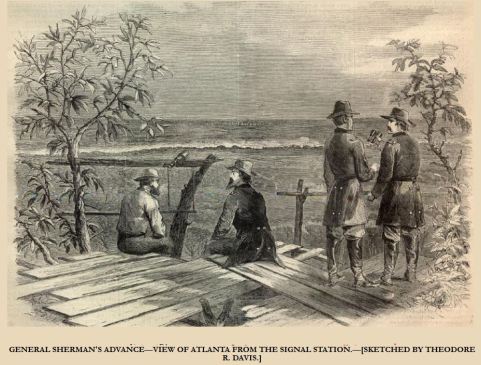 HarpersWeeklyAug1864SignalMtnGenShermanATL